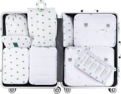 9 Set Packing Cubes with Shoe Bag & Electronics Bag - Luggage Organizers Suitcase Travel Accessories