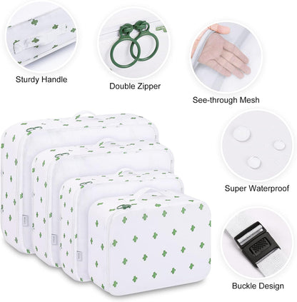 9 Set Packing Cubes with Shoe Bag & Electronics Bag - Luggage Organizers Suitcase Travel Accessories