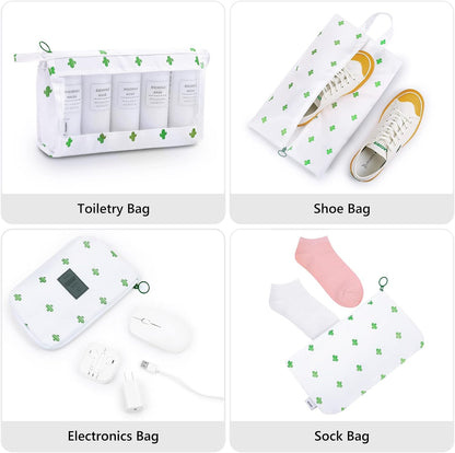 9 Set Packing Cubes with Shoe Bag & Electronics Bag - Luggage Organizers Suitcase Travel Accessories