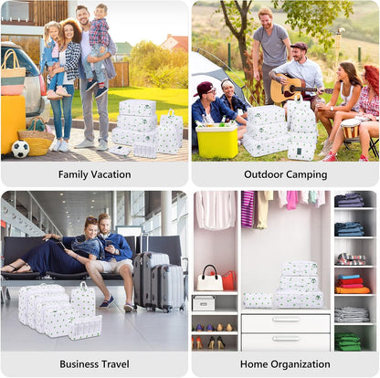 9 Set Packing Cubes with Shoe Bag & Electronics Bag - Luggage Organizers Suitcase Travel Accessories