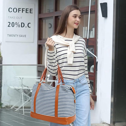 Women Ladies Travel Bag Canvas Weekend Overnight Carry On Luggage Bags