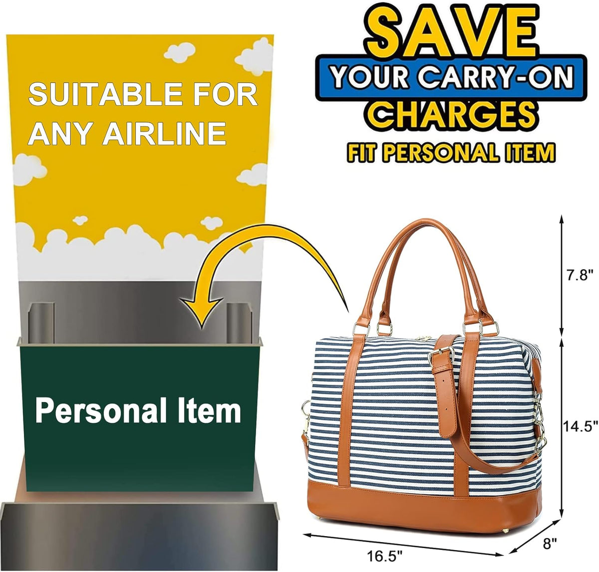 Women Ladies Travel Bag Canvas Weekend Overnight Carry On Luggage Bags