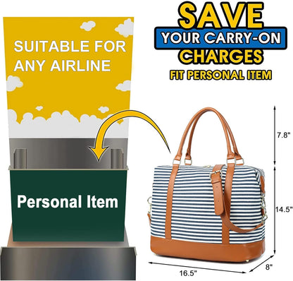 Women Ladies Travel Bag Canvas Weekend Overnight Carry On Luggage Bags
