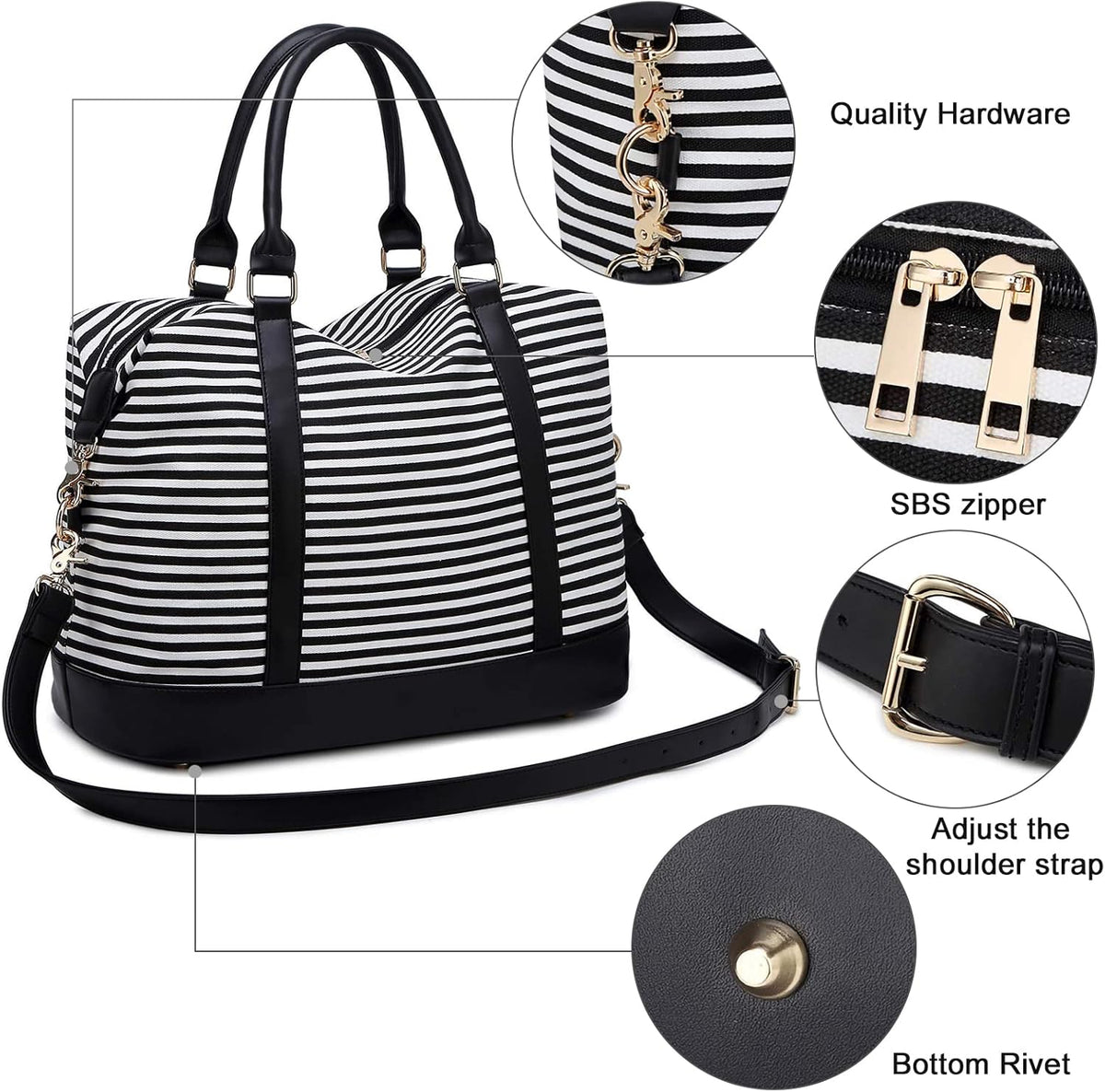 Women Ladies Travel Bag Canvas Weekend Overnight Carry On Luggage Bags