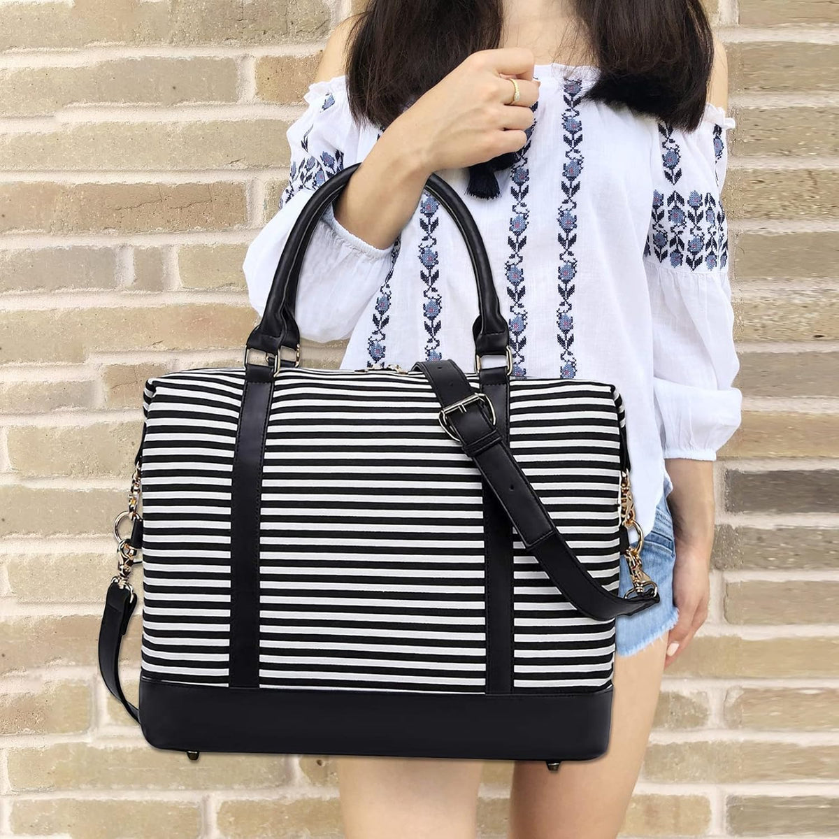 Women Ladies Travel Bag Canvas Weekend Overnight Carry On Luggage Bags