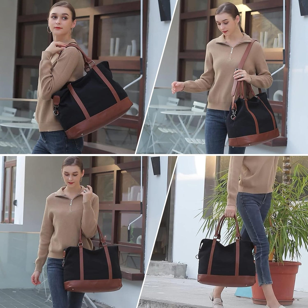 Women Ladies Travel Bag Canvas Weekend Overnight Carry On Luggage Bags