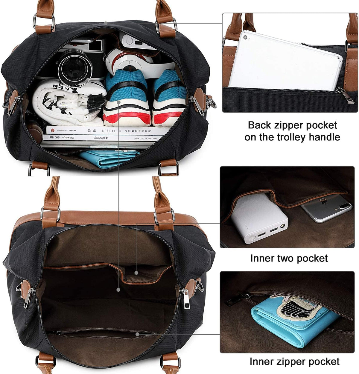 Women Ladies Travel Bag Canvas Weekend Overnight Carry On Luggage Bags