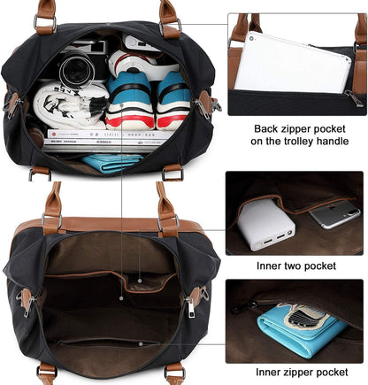 Women Ladies Travel Bag Canvas Weekend Overnight Carry On Luggage Bags