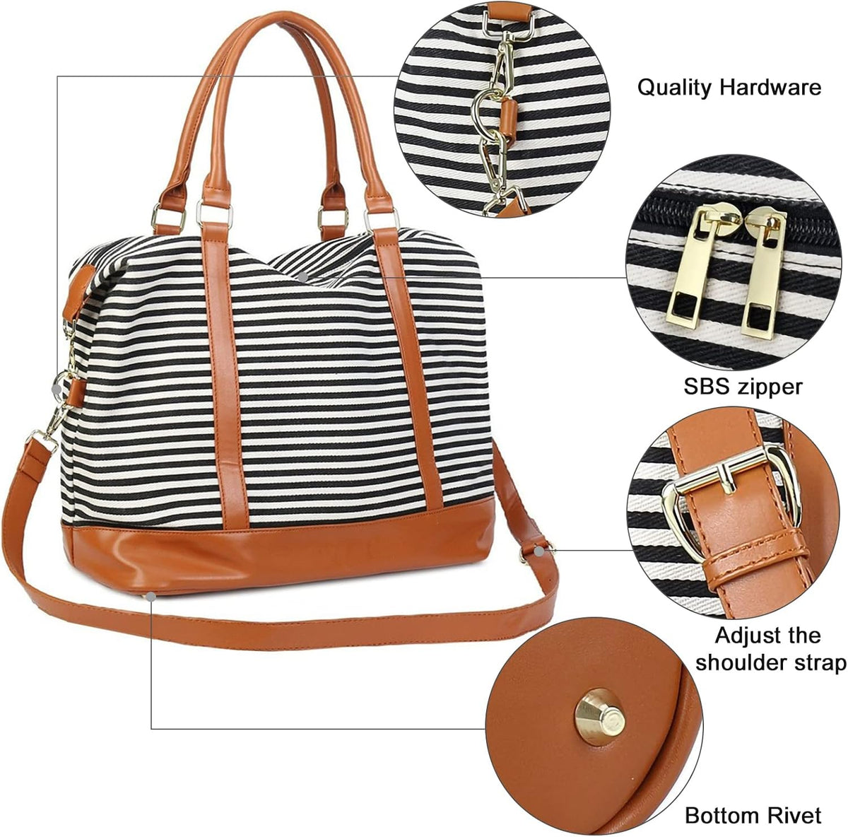 Women Ladies Travel Bag Canvas Weekend Overnight Carry On Luggage Bags