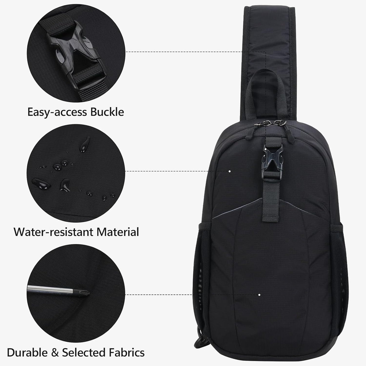 Crossbody Sling Backpack, Dark Blue | Sling Bag, Travel, Hiking, Chest Bag, Daypack