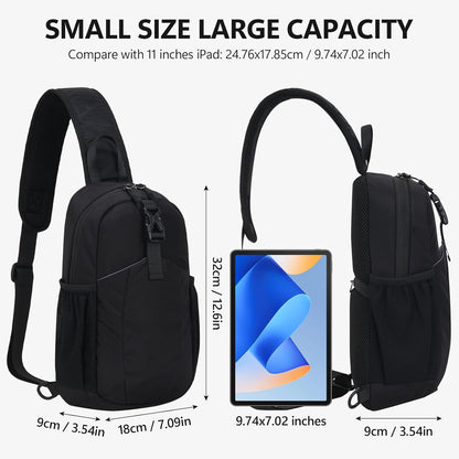 Crossbody Sling Backpack, Dark Blue | Sling Bag, Travel, Hiking, Chest Bag, Daypack