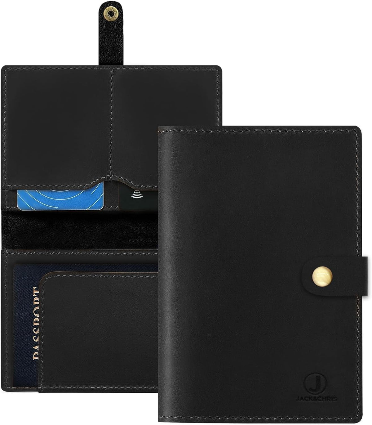 Genuine Leather Handmade Passport Holder For Travel, RFID Blocking Passport Holder with Card Slots, Travel Essentials wallet with Pen Holder for Women and Men for Gifting, Brown