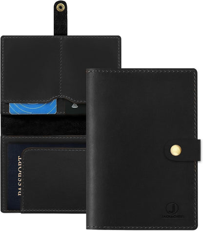 Genuine Leather Handmade Passport Holder For Travel, RFID Blocking Passport Holder with Card Slots, Travel Essentials wallet with Pen Holder for Women and Men for Gifting, Brown