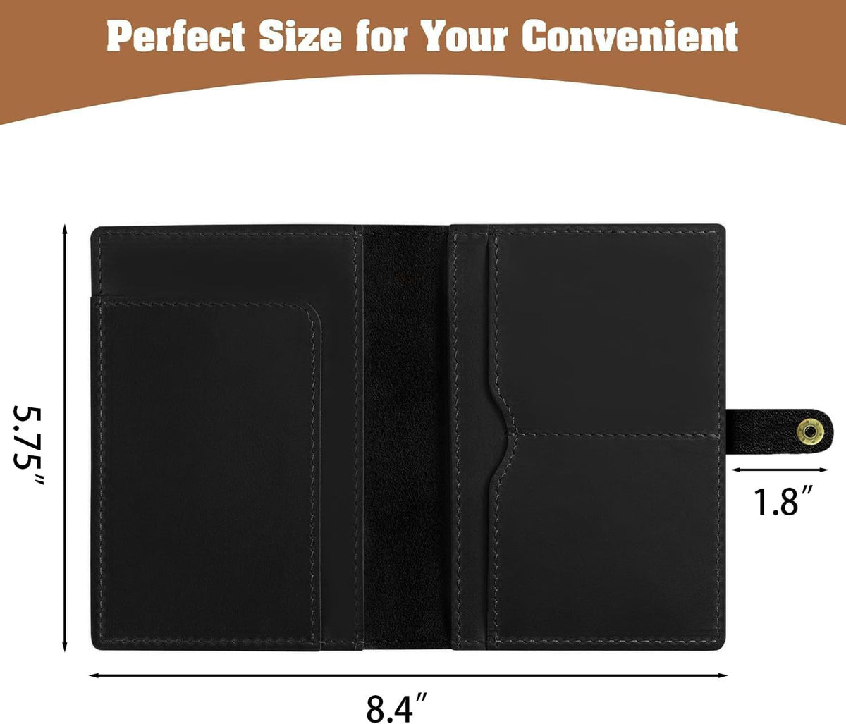 Genuine Leather Handmade Passport Holder For Travel, RFID Blocking Passport Holder with Card Slots, Travel Essentials wallet with Pen Holder for Women and Men for Gifting, Brown