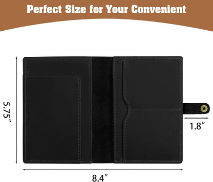Genuine Leather Handmade Passport Holder For Travel, RFID Blocking Passport Holder with Card Slots, Travel Essentials wallet with Pen Holder for Women and Men for Gifting, Brown