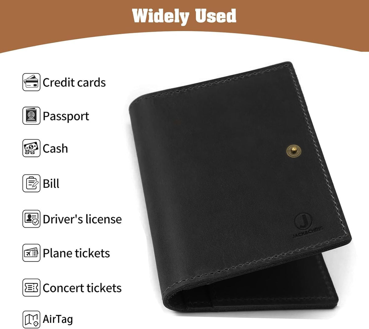 Genuine Leather Handmade Passport Holder For Travel, RFID Blocking Passport Holder with Card Slots, Travel Essentials wallet with Pen Holder for Women and Men for Gifting, Brown