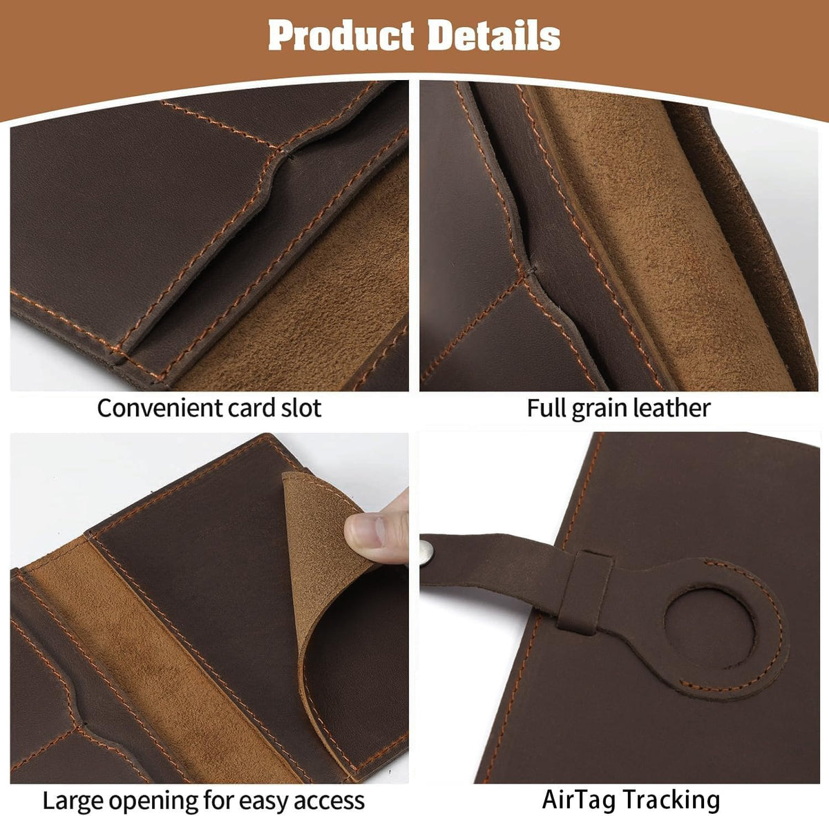 Genuine Leather Handmade Passport Holder For Travel, RFID Blocking Passport Holder with Card Slots, Travel Essentials wallet with Pen Holder for Women and Men for Gifting, Brown