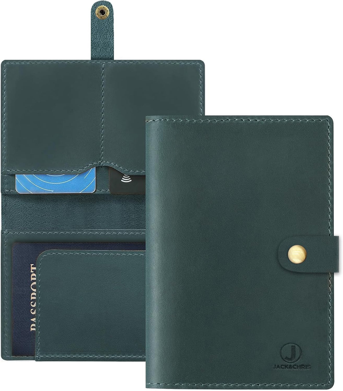 Genuine Leather Handmade Passport Holder For Travel, RFID Blocking Passport Holder with Card Slots, Travel Essentials wallet with Pen Holder for Women and Men for Gifting, Brown