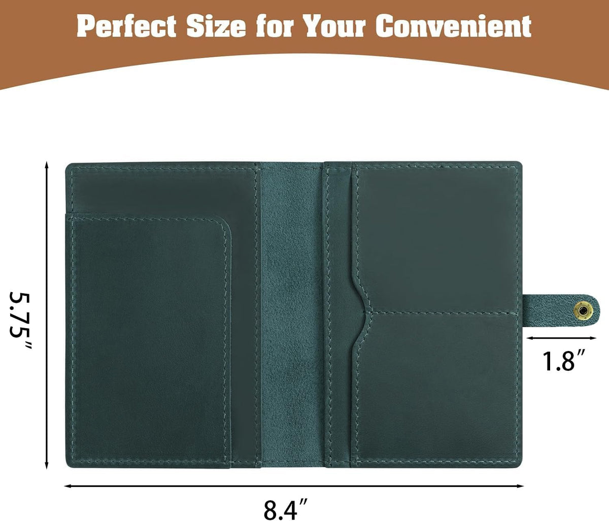 Genuine Leather Handmade Passport Holder For Travel, RFID Blocking Passport Holder with Card Slots, Travel Essentials wallet with Pen Holder for Women and Men for Gifting, Brown