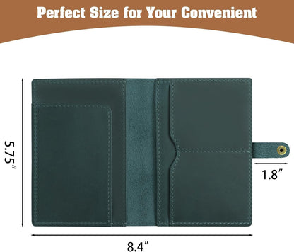 Genuine Leather Handmade Passport Holder For Travel, RFID Blocking Passport Holder with Card Slots, Travel Essentials wallet with Pen Holder for Women and Men for Gifting, Brown