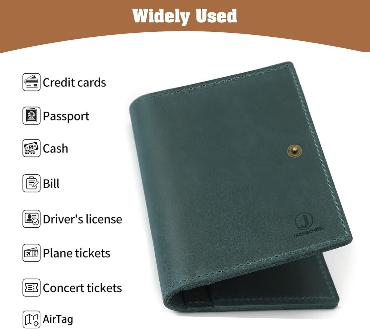 Genuine Leather Handmade Passport Holder For Travel, RFID Blocking Passport Holder with Card Slots, Travel Essentials wallet with Pen Holder for Women and Men for Gifting, Brown