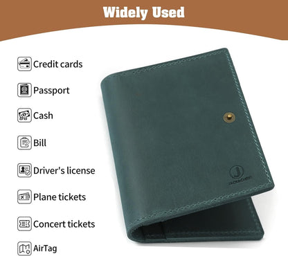 Genuine Leather Handmade Passport Holder For Travel, RFID Blocking Passport Holder with Card Slots, Travel Essentials wallet with Pen Holder for Women and Men for Gifting, Brown