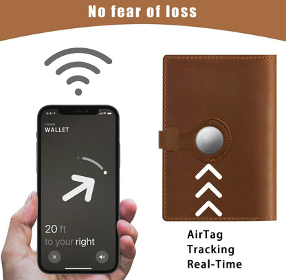 Genuine Leather Handmade Passport Holder For Travel, RFID Blocking Passport Holder with Card Slots, Travel Essentials wallet with Pen Holder for Women and Men for Gifting, Brown