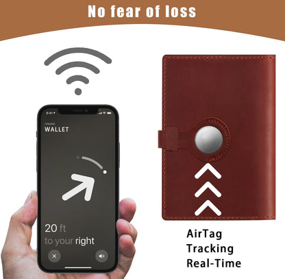 Genuine Leather Handmade Passport Holder For Travel, RFID Blocking Passport Holder with Card Slots, Travel Essentials wallet with Pen Holder for Women and Men for Gifting, Brown
