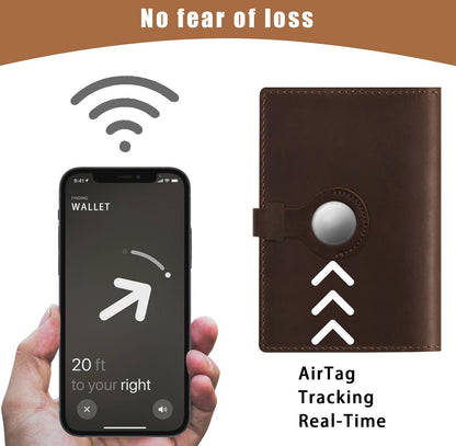 Genuine Leather Handmade Passport Holder For Travel, RFID Blocking Passport Holder with Card Slots, Travel Essentials wallet with Pen Holder for Women and Men for Gifting, Brown