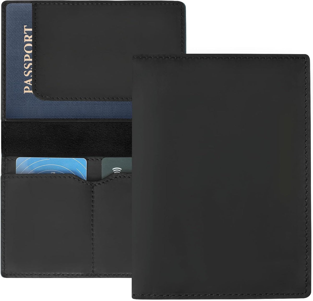 Genuine Leather Handmade Passport Holder For Travel, RFID Blocking Passport Holder with Card Slots, Travel Essentials wallet with Pen Holder for Women and Men for Gifting, Brown