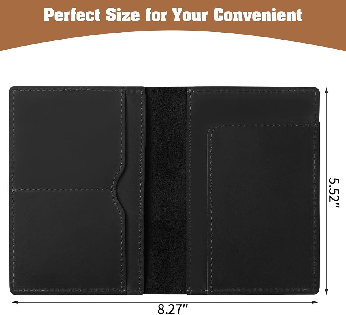 Genuine Leather Handmade Passport Holder For Travel, RFID Blocking Passport Holder with Card Slots, Travel Essentials wallet with Pen Holder for Women and Men for Gifting, Brown