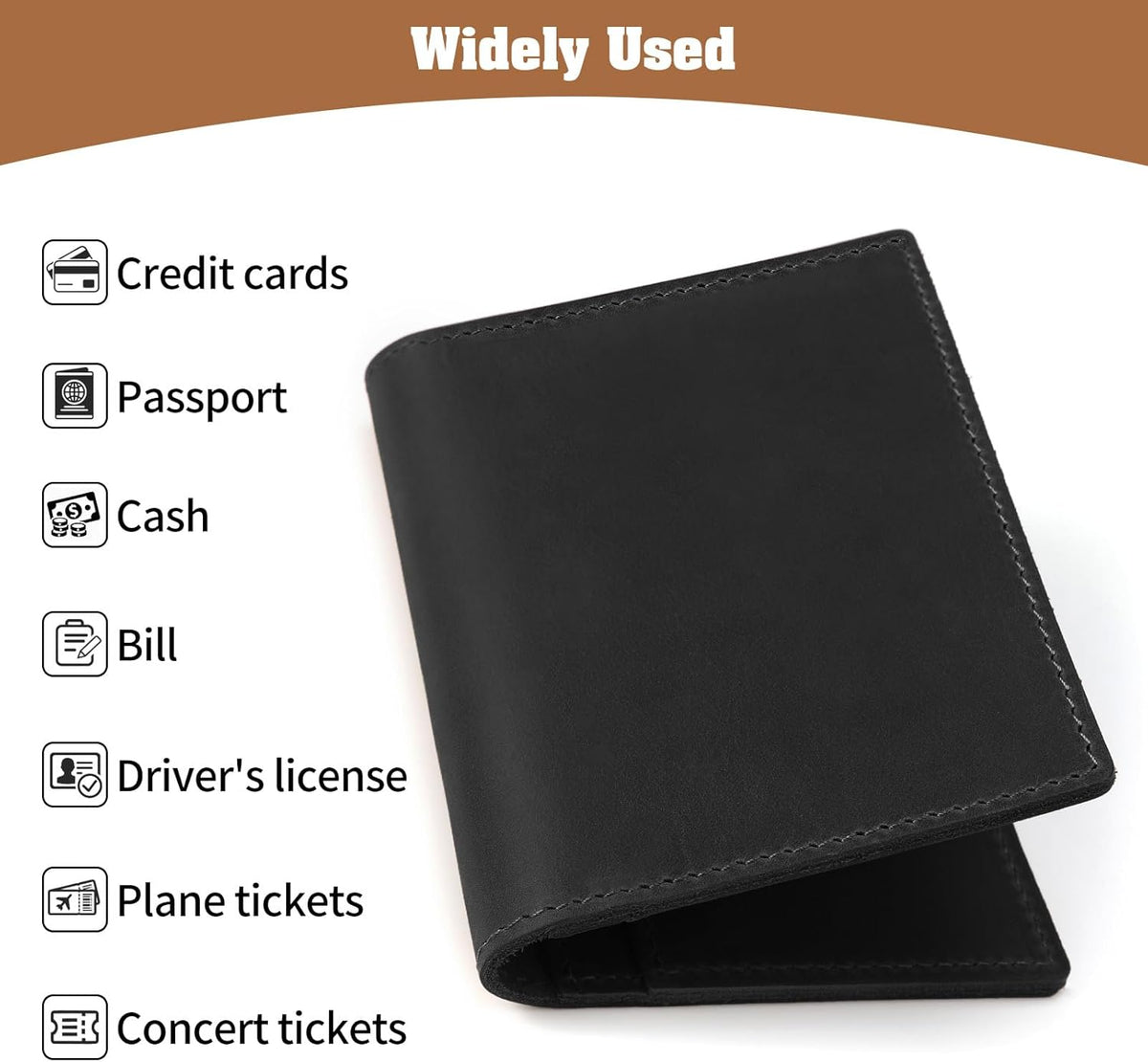 Genuine Leather Handmade Passport Holder For Travel, RFID Blocking Passport Holder with Card Slots, Travel Essentials wallet with Pen Holder for Women and Men for Gifting, Brown