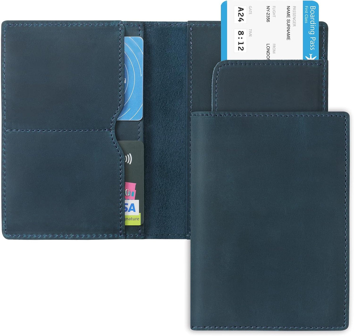 Genuine Leather Handmade Passport Holder For Travel, RFID Blocking Passport Holder with Card Slots, Travel Essentials wallet with Pen Holder for Women and Men for Gifting, Brown