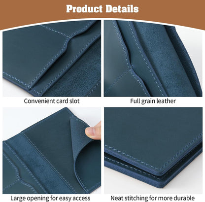 Genuine Leather Handmade Passport Holder For Travel, RFID Blocking Passport Holder with Card Slots, Travel Essentials wallet with Pen Holder for Women and Men for Gifting, Brown