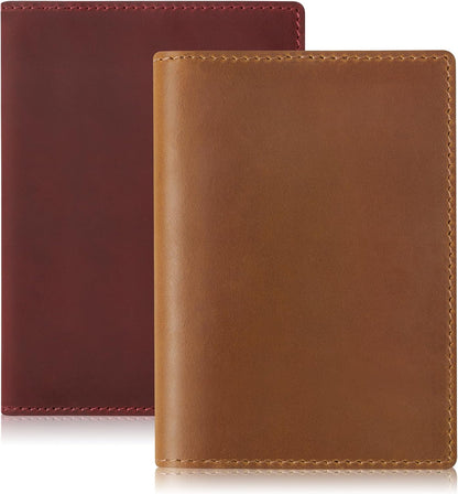 Genuine Leather Handmade Passport Holder For Travel, RFID Blocking Passport Holder with Card Slots, Travel Essentials wallet with Pen Holder for Women and Men for Gifting, Brown