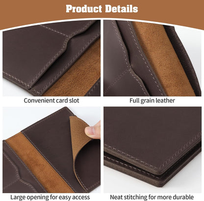 Genuine Leather Handmade Passport Holder For Travel, RFID Blocking Passport Holder with Card Slots, Travel Essentials wallet with Pen Holder for Women and Men for Gifting, Brown