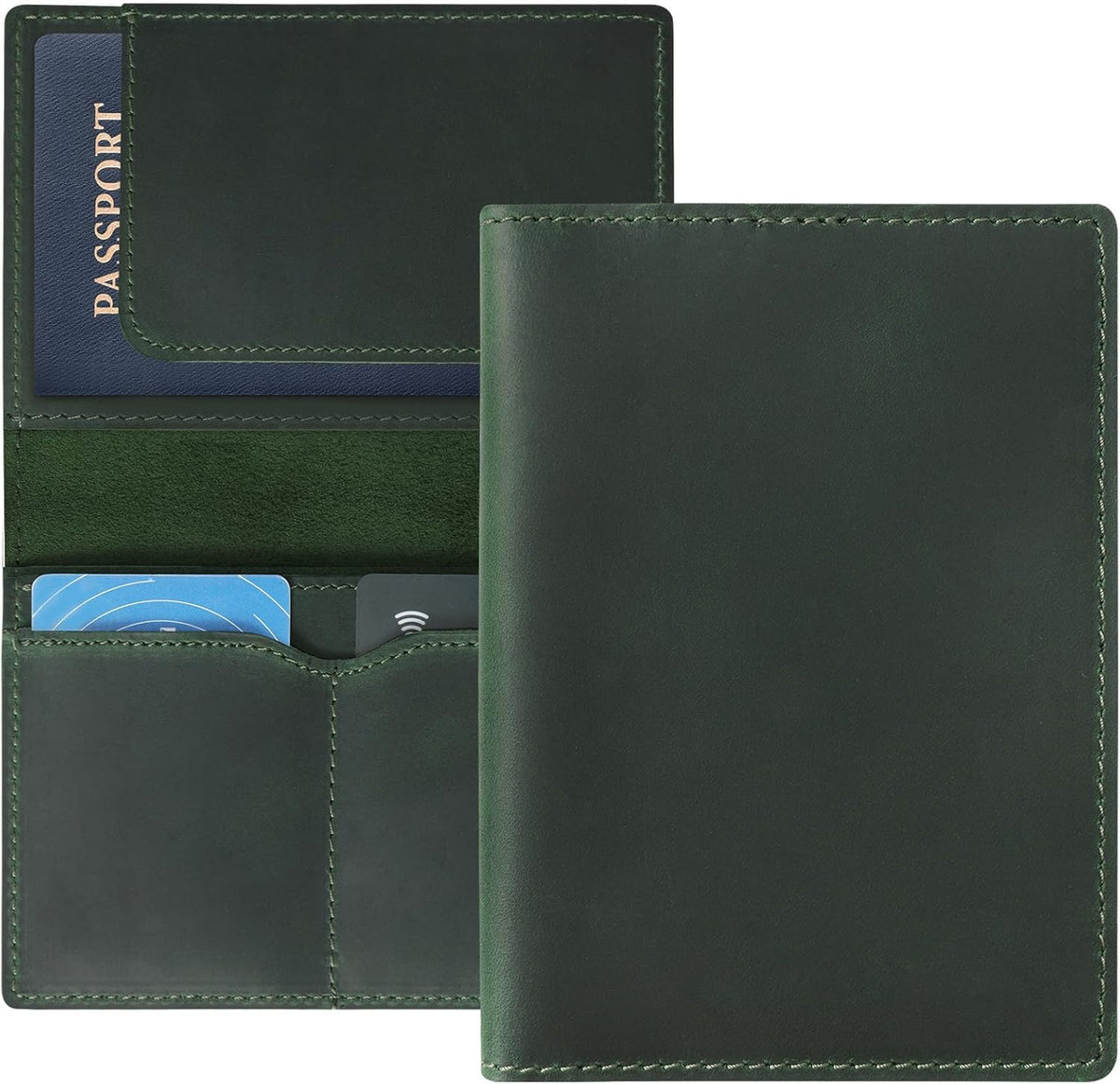 Genuine Leather Handmade Passport Holder For Travel, RFID Blocking Passport Holder with Card Slots, Travel Essentials wallet with Pen Holder for Women and Men for Gifting, Brown