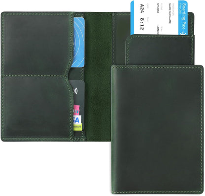 Genuine Leather Handmade Passport Holder For Travel, RFID Blocking Passport Holder with Card Slots, Travel Essentials wallet with Pen Holder for Women and Men for Gifting, Brown