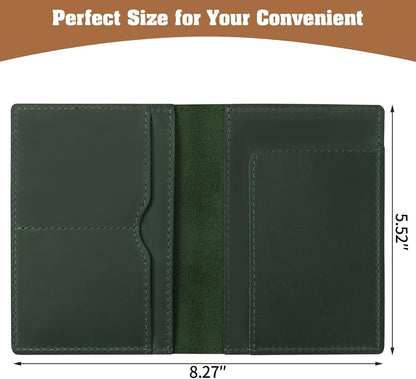 Genuine Leather Handmade Passport Holder For Travel, RFID Blocking Passport Holder with Card Slots, Travel Essentials wallet with Pen Holder for Women and Men for Gifting, Brown