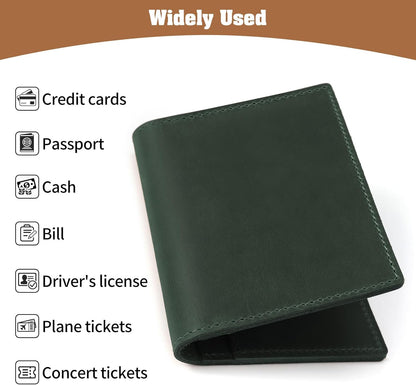 Genuine Leather Handmade Passport Holder For Travel, RFID Blocking Passport Holder with Card Slots, Travel Essentials wallet with Pen Holder for Women and Men for Gifting, Brown