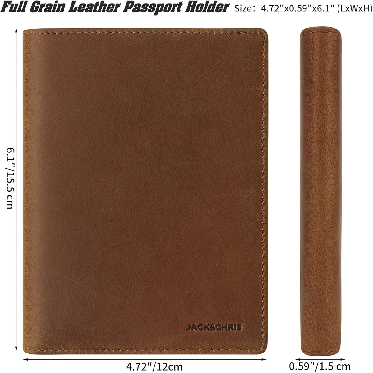 Genuine Leather Handmade Passport Holder For Travel, RFID Blocking Passport Holder with Card Slots, Travel Essentials wallet with Pen Holder for Women and Men for Gifting, Brown