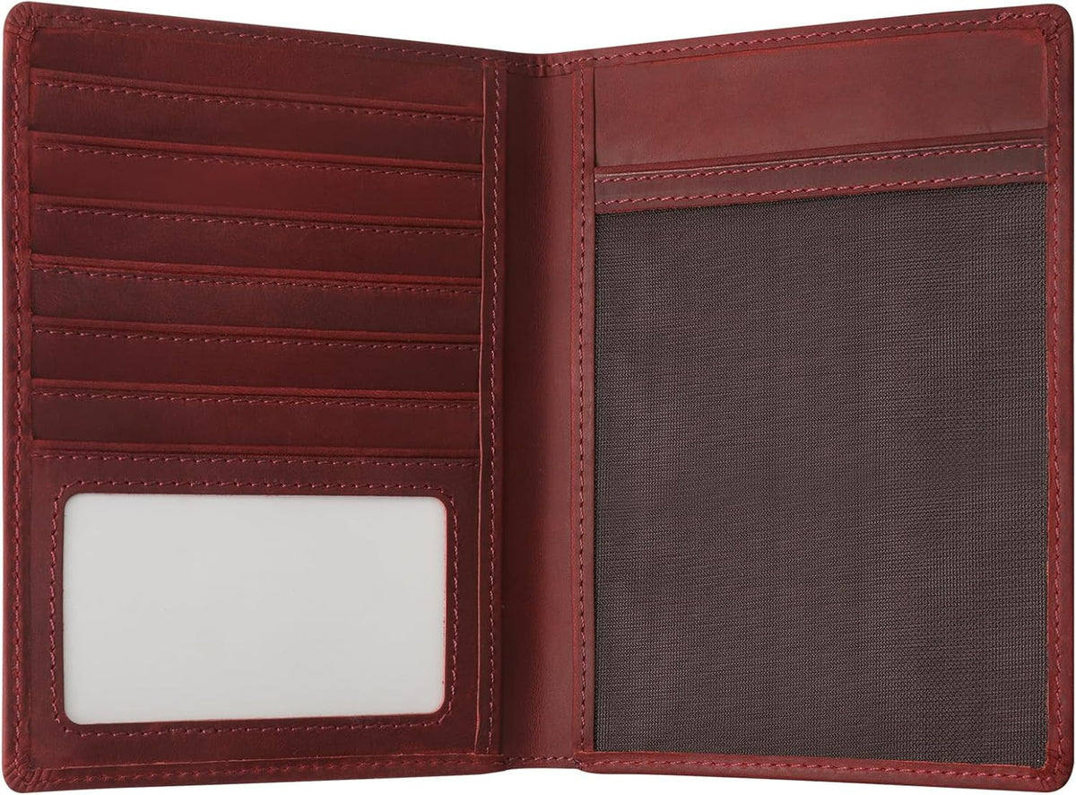 Genuine Leather Handmade Passport Holder For Travel, RFID Blocking Passport Holder with Card Slots, Travel Essentials wallet with Pen Holder for Women and Men for Gifting, Brown
