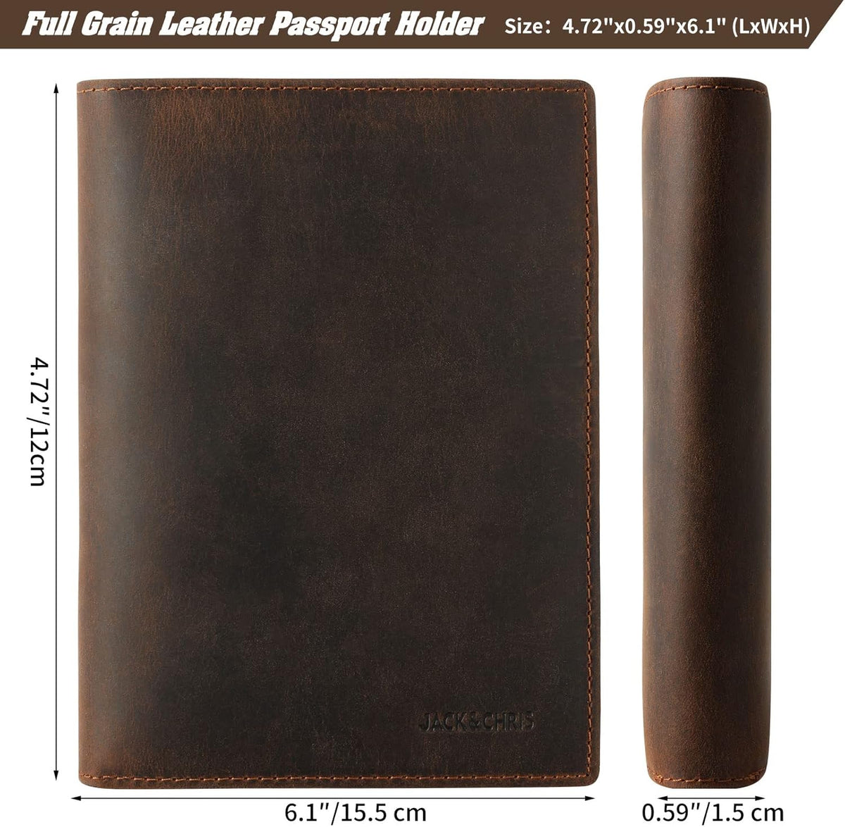 Genuine Leather Handmade Passport Holder For Travel, RFID Blocking Passport Holder with Card Slots, Travel Essentials wallet with Pen Holder for Women and Men for Gifting, Brown