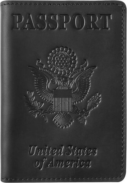 Genuine Leather Handmade Passport Holder For Travel, RFID Blocking Passport Holder with Card Slots, Travel Essentials wallet with Pen Holder for Women and Men for Gifting, Brown