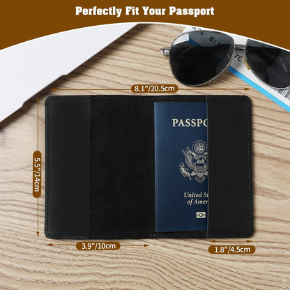Genuine Leather Handmade Passport Holder For Travel, RFID Blocking Passport Holder with Card Slots, Travel Essentials wallet with Pen Holder for Women and Men for Gifting, Brown