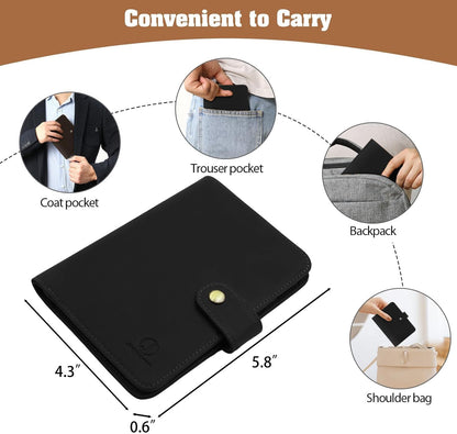 Genuine Leather Handmade Passport Holder For Travel, RFID Blocking Passport Holder with Card Slots, Travel Essentials wallet with Pen Holder for Women and Men for Gifting, Brown