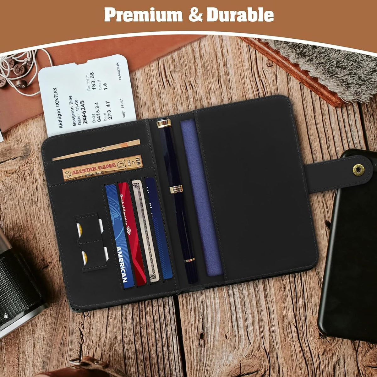 Genuine Leather Handmade Passport Holder For Travel, RFID Blocking Passport Holder with Card Slots, Travel Essentials wallet with Pen Holder for Women and Men for Gifting, Brown