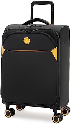 Cambridge Lightweight Carry On Luggage,Softside Expandable Suitcase with Spinner Wheel (20-Inch, black)