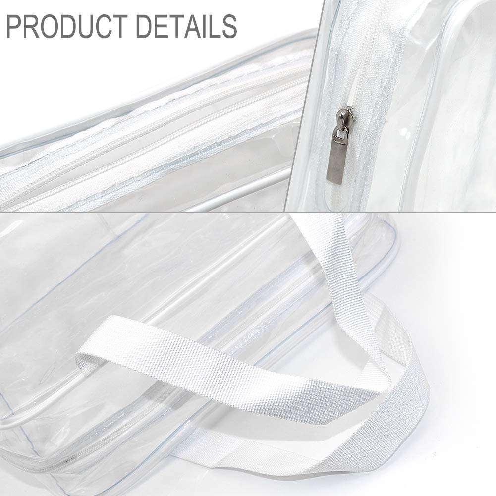 APREUTY Clear Makeup Bags, TSA Approved 6 Pcs Cosmetic Makeup Bags Set Clear PVC with Zipper Handle Portable Travel Luggage Pouch Airport Airline Vacation Organization (Black)