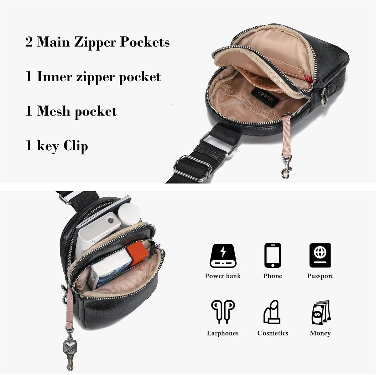 Anti Theft Crossbody Bags for Women Travel Small Sling Bag Fanny Packs Cross Body Purses Everyday